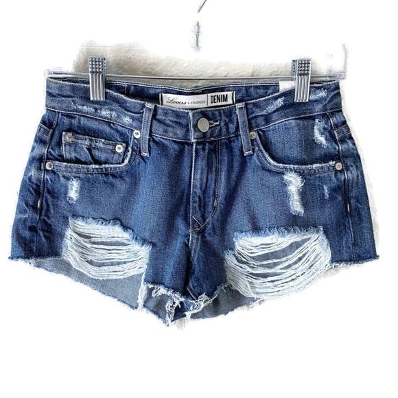 Lovers + Friends Caleb Low Rise Distressed Jean Shorts Size 25 - Picture 1 of 6